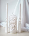 Magik Life Unity Candle Set for Wedding - Wedding Unity Set for Reception and Ceremony - Candle Sets - 6 Inch Pillar and 2 * 10 Inch Tapers-White