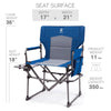 EVER ADVANCED Camping Directors' Chair with Side Table, Portable Folding Chair with Compact Size, Heavy Duty Lawn Chair with Pocket for Camping, Lawn, Sports and Fishing, 350lbs, Blue