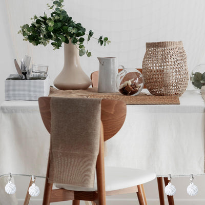 Tioncy 24 Pcs Outdoor Curtain Weights Table Cloth Weights Heavyweight Weights Ball Resin Cast Iron Cloth Holder Clip Furniture Pendant for Home Garden Wedding Party Camping Picnic (White)