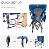 EVER ADVANCED Camping Directors' Chair with Side Table, Portable Folding Chair with Compact Size, Heavy Duty Lawn Chair with Pocket for Camping, Lawn, Sports and Fishing, 350lbs, Blue