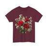 Wildflowers and Red Roses, Graphic T-Shirts for Women, Floral Shirt, Womens Short Sleeve, Ladies Graphic Tees #5127TTS