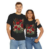 Wildflowers and Red Roses, Graphic T-Shirts for Women, Floral Shirt, Womens Short Sleeve, Ladies Graphic Tees #5129TTS