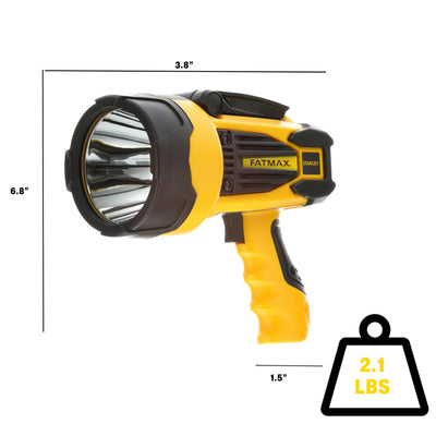 STANLEY FATMAX SL10LEDS Rechargeable 2200 Lumen Lithium Ion Ultra Bright LED Spotlight Flashlight with USB Power Charger