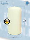 HYOOLA Ivory Pillar Candles 4x8 Inch - Unscented Pillar Candles - 2-Pack - European Made