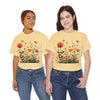Wildflowers and Orange Roses, Graphic T-Shirts for Women, Floral Shirt, Womens Short Sleeve, Ladies Graphic Tees #5046TTS