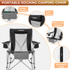 FUNDANGO Rocking Camping Chair for Adults, 2 Pack Folding Rocking Camping Chair with High Back, Rocker Camp Lawn Chairs Support 220lbs for Backyard, Garden, Picnic, Camping, Outdoor