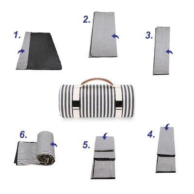 TwentyNext Picnic Blanket Extra Large 57.1"x78.7" Waterproof & Sandproof Beach Picnic Mat,Machine Washable Folding Camping Rug with Carry Strap for Park,Outdoor Concerts,Hiking,Travel (Stripe)