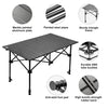 Night Cat Camping Table with Storage Basket Foldable Picnic Table for Outdoor Indoor Lightweight Rustless Adjustable Height 1.7-3ft BBQ Garden Backyard 75KG 37x22in