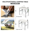 Hupmad 37" Folding Fish Cleaning Table w/Double Sinks & Faucet, Outdoor Portable Fillet Station w/Grid Frame, Knife & Standard Garden Spray Nozzle, Multifunctional Washing Table for Camping or Kitchen