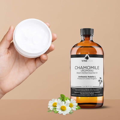 VINEVIDA Chamomile Roman Essential Oil 16 oz - Pure, Undiluted Chamomile Oil for DIY Candle Scents and Soap Making - Safe for Skin Topical Use