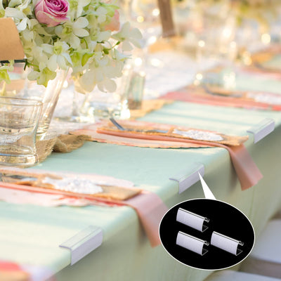 Table Skirting Clips Table Skirt Clips Table Cover Tablecloth Clips Clear Tablecloth Clips Clear Table Clips for Indoor Outdoor Events Wedding Meeting Party Picnic Banquet (150 Pieces)