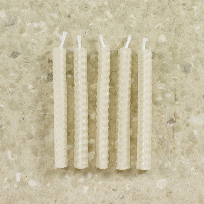 Rite Lite Judaica Hand Rolled Honeycomb Beeswax Hanukkah Candles, 45 Count Chanukah Menorah Gifts, Jewish Holiday Party Favors Candleholder (Natural)