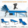 KingCamp Chaise Camping Lounge Chair Outdoor, 1-Pack, Blue