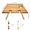 SASIDO Portable Wine Picnic Table, Wine Tray Foldable, Acacia Wood, Charcuterie Board Tray, Bed Tray for Eating, Wine Gift Beach Party, Camping, Concerts at Park, Glamping