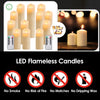 12 Pack Flameless Candles Battery Operated Waterproof Led Candles (D:2.2" X H:4" 5" 6" 7") Candles with 2 Remotes Control for Wedding, Party, Birthday, Outdoor/Indoor Decoration (Ivory White)