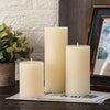 MTLEE Ribbed Pillar Candles Set of 3, Width 3" High 4" 6" 8" Large Scented Pillar Candles Decorative Aesthetic Candles Modern Home Decor(Cream)