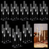 Hushee 8 Pcs Acrylic Candelabra Centerpieces 5 Arm Clear Candelabra Candle Holder Crystal Taper Candlestick with Rectangular Base Party Table Decoration Fit 0.87'' LED Candle(General)