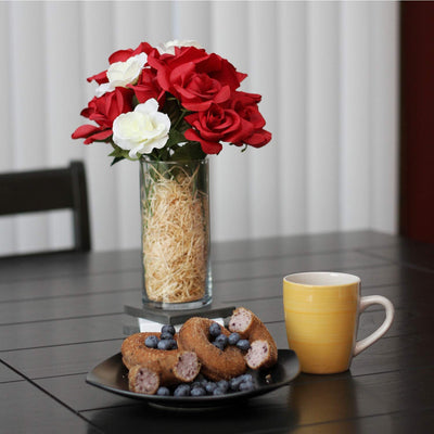 WGVI Quality Thick Weighted Clear Cylinder Glass Vases, 4" W x 8" H, Multiple Size Choices Glass Flower Vase Centerpieces | Hurricane Floating Candle Holder Vase, 18 Pcs