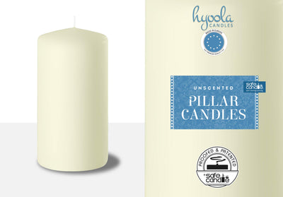 HYOOLA Ivory Pillar Candles 2-inch x 4-inch - 24 Pack Unscented Bulk Pillar Candles - European Made