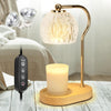 Candle Warmer Lamp with Timer & Dimmer, Small Candle Warmer Light for Bedroom, Electric Wax Melts Warmer for Candle Jars, Home Decor Beside Lamp Gifts for Women (2 x GU10 Bulbs Included, Wood)