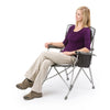 CORE 40021 Equipment Folding Padded Hard Arm Chair with Carry Bag, steel, polyester, Gray