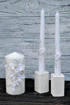 Magik Life Unity Candle Set for Wedding - Wedding Unity Set for Reception and Ceremony - Candle Sets - 6 Inch Pillar and 2 * 10 Inch Tapers-White