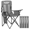 Nazhura 4 Pack Outdoor Camping Chairs Folding/Foldable/Portable with Cooler Pouch, Mesh Backrest and Cup Holder Pocket(Grey) (Grey, 4 Pack)