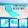 Bo Toys Portable Beach Mat Lounge Chair and Tote (Plain Blue)