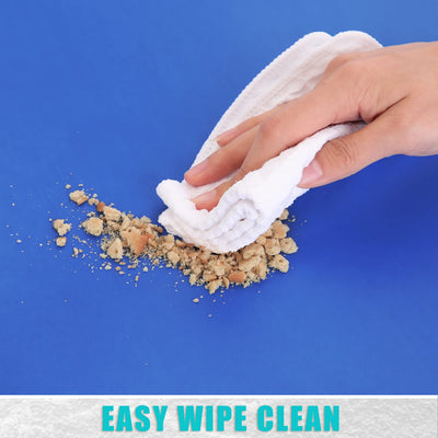 smiry Rectangle Tablecloth, Elastic Fitted Flannel Backed Vinyl Tablecloths for 6ft Folding Tables, Waterproof Wipeable Table Covers for Indoor, Outdoor, Picnic and Camping (Blue, 30"x72")