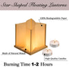 FUELYE 10 Pack 6" Star Shaped Floating Lanterns with Waterproof Wooden Base Sets, Paper Water Lanterns Decoration with LED Tealight Candle (10Sets Lanterns+Candles)