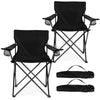 HaSteeL Foldable Camping Chair Set of 2, Folding Camp Chairs for Adults, Large Portable Lawn Chair for Outdoors Fishing, Hiking, Travel, Picnic, Beach, Supports 275lbs & Include Storage Bags (Black)