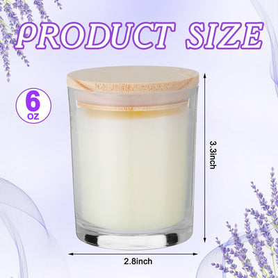 Yungyan 24 Pcs Lavender Scented Candles for Home 6 oz Glass Jar Candle with Bamboo Lids Soy Wax Stress Relief Aromatherapy Candles Gifts for Christmas Birthday Wedding Baby Shower Party Favors