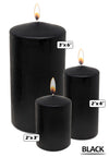 Hyoola Black Pillar Candles 3x6 Inch - 6 Pack Unscented Pillar Candles - European Made