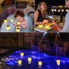 Floating Solar Pool Lights, LED Glow Pool Ball Lights IP68 Waterproof Bathtub Night Lights, 3 Modes Light up Pool Balls Lights with Flickering Flame, Flameless Tea Lights for Spa,Bath,Lawn,Party-4pcs