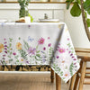 Horaldaily Spring Tablecloth 60×84 Inch, Wildflowers Floral Butterfly Washable Table Cover for Party Picnic Dinner Decor