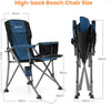 XGEAR Camping Chair Hard Arm High Back Lawn Chair Heavy Duty with Cup Holder, for Camp, Fishing, Hiking, Outdoor, Carry Bag Included (Blue 2chairs)