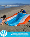 ECCOSOPHY Sandproof Beach Blanket - Oversized Sand Free Beach Mat 9'x10' - Lightweight Outdoor Picnic Blanket Anchored with 4 Corner Sand Pockets & Plastic Stakes - Heat Proof, Quick Drying & Compact