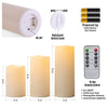 Yongmao 6"8"10" x 4" Waterproof Outdoor Flameless Candles Battery Operated LED Flickering Pillar Candles with Remote and Timer for Indoor Outdoor Lanterns, Long Lasting, Ivory Large, Set of 3