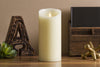 Luminara Moving Flame Pillar Flameless LED Candle, Scalloped Edge, Real Wax, Unscented - Ivory (6.5-inch)