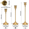 Dianjingjumei Candle Holder Gold Candlestick Holder - Taper Candle Holders Brass Candlestick Holders Set of 6 Fireplace Decor Candelabra Table Décor Pillar Candle Holder for Wedding