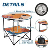 LESES Beach Table Tailgate Table Portable Picnic Table with 4 Cup Holders and Carrying Bags Folding Camping Tables That Fold Up Lightweight for Outdoors/Camping/Hiking