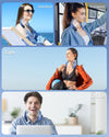 FrSara Rechargeable Neck Fan, Personal Fan with LED Display, 3 Speeds with 4000mAh Battery Powered, Supports USB TYPE-C, Portable, Ideal Quiet Gift for Women, Men Travel, Outdoor, Blue