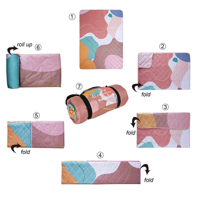 Exclusivo Mezcla Waterproof Picnic Blankets 3-Layer 60x80 INCH Large Sandproof Beach Blanket Foldable Outdoor Blanket for Camping on Grass Picnic Mat