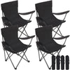 4 Pack Folding Camping Chairs with Carrying Bag Portable Lawn Chairs Lightweight Beach Chairs Outdoor Collapsible Chair with Mesh Cup Holder for Travel Outside Camp Beach Fishing Sports (Black)