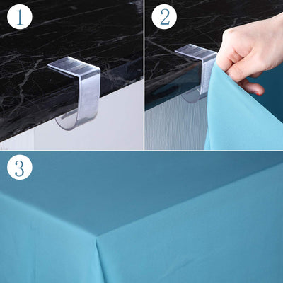 Boao 50 Packs Table Skirt Clips Plastic Tablecloth Clips Table Skirt Clips Table Cover Clips for Outdoor Party Dining Home 1 3/5 to 1 4/5 Inches Table Edge