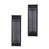 Danya B Metal Pillar Candle Sconces with Glass Inserts - A Wrought Iron Rectangle Wall Accent (Set of 2), Black