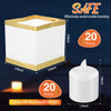 Mudder 20 Pack 5.9 Inch Square Paper Floating Lanterns with LED Tea Lights Candles for Wishing Praying Blessing Wedding Festival Event Party Memorial Pool Patio Side Decoration