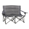 TIMBER RIDGE 2 Person Folding Loveseat Comfortable Double Foldable Camping Chair Folding Lawn chairs for Outside, Grey