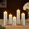 CozierGlow Wax Flameless Votive Candles Flickering with Remote Timer, 3D Moving Flame Battery Candles Up to 400 Hours, D2 x H5, 6, 7,8,9 Inches, Remote Included (White).