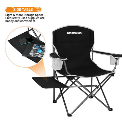 FUNDANGO 9C2215 USVC Camping Chair, Oversized, Black-2